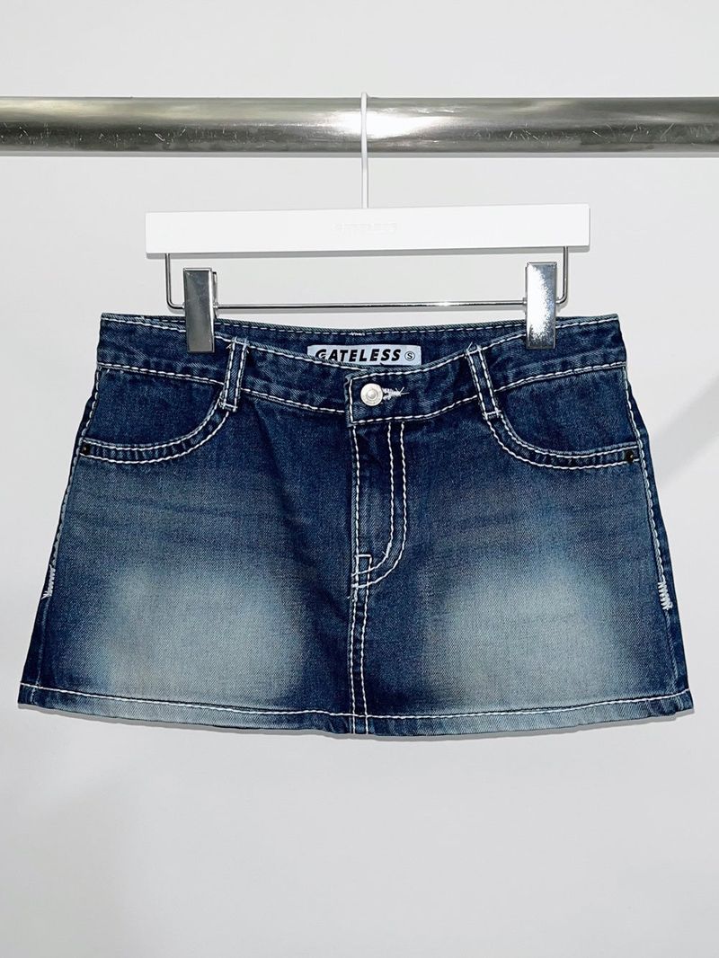 STITCH SKIRT-DARK BLUE
