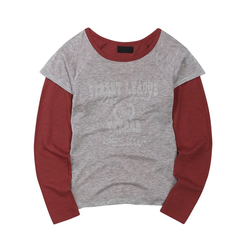 Street league blur artwork double layer long sleeve (Red)