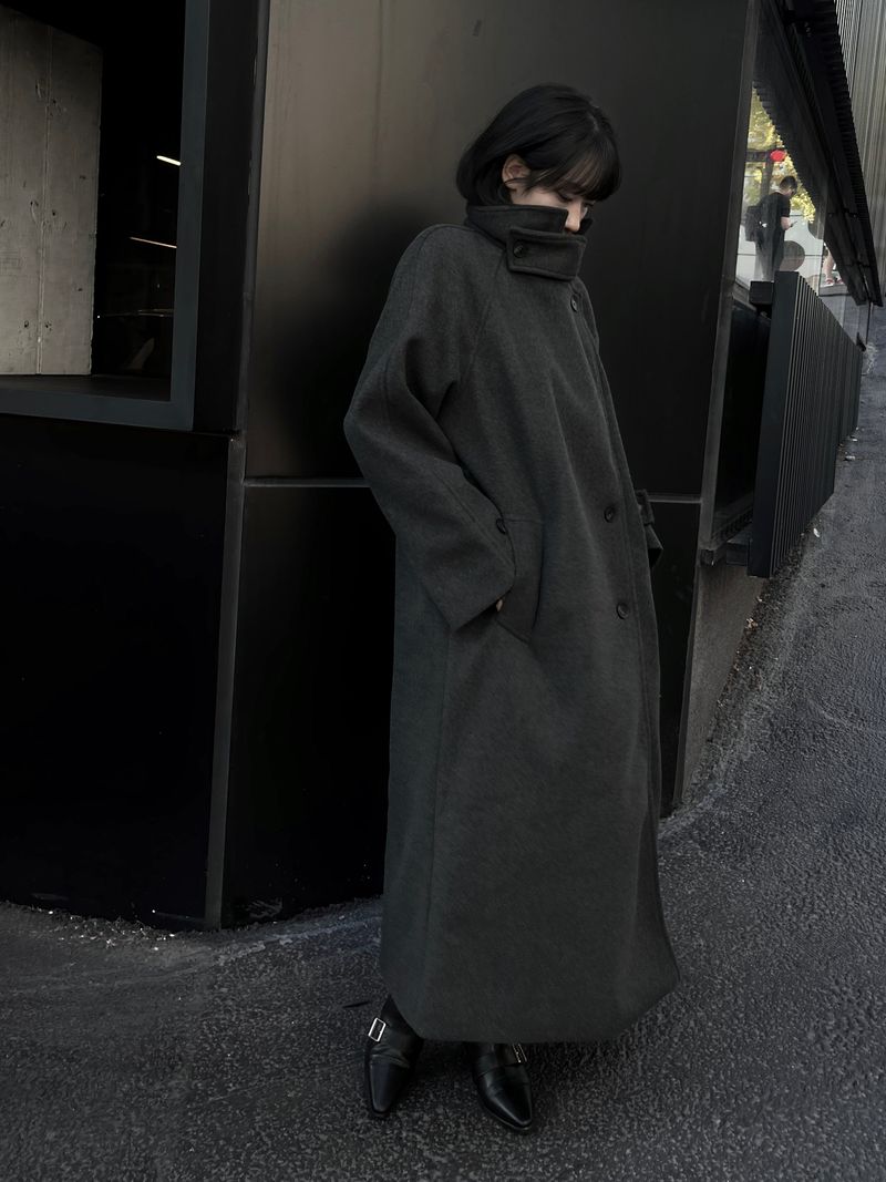 city high neck long coat (2color)