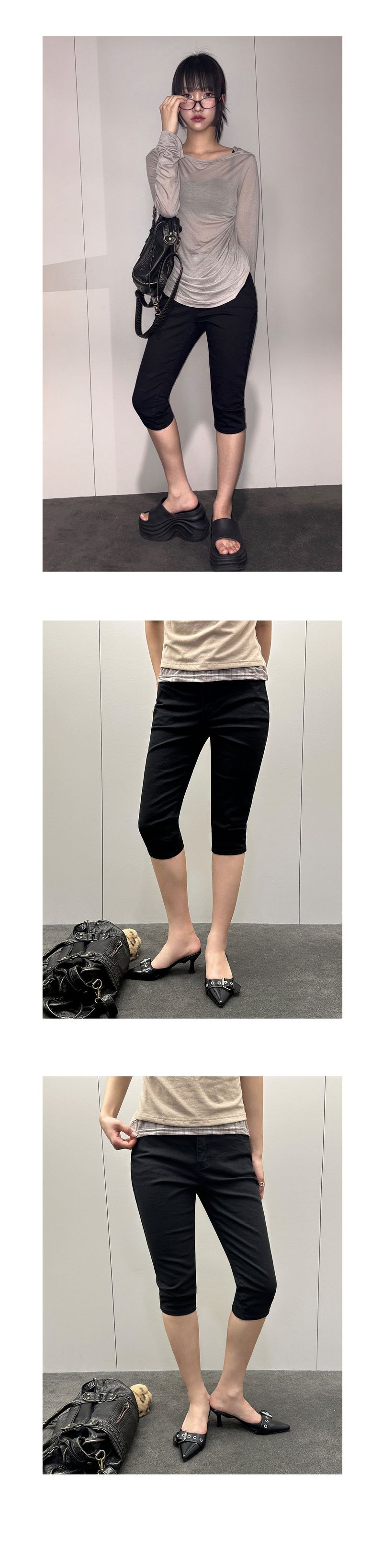 Shy Black Capri Jeans