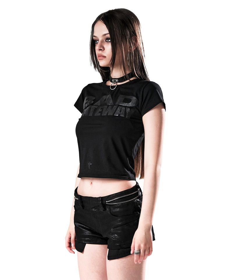 BAD GATEWAY GLITTER T-SHIRT BLACK
