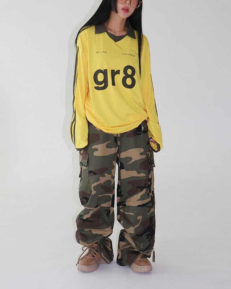 [UNISEX] Patch Military Camo Wide Pants