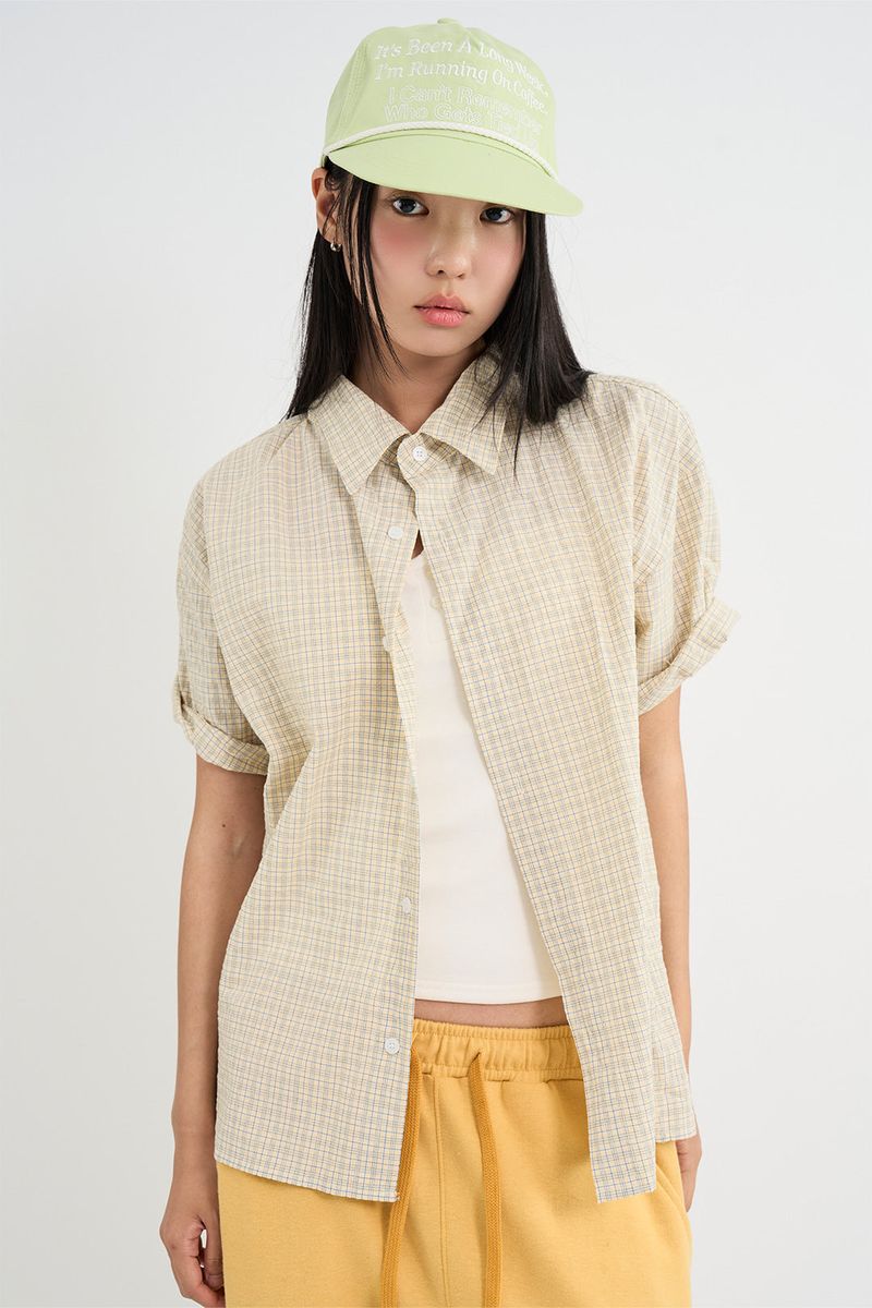 Raucohouse（ラウコハウス）の「Pastel check cropped short-sleeve shirt（Tops）」