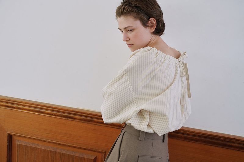 Bare stripe blouse_cream