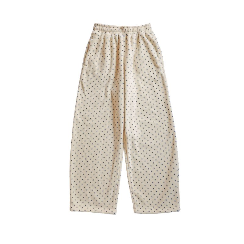 Mini Dot Fleece Pants (cream)