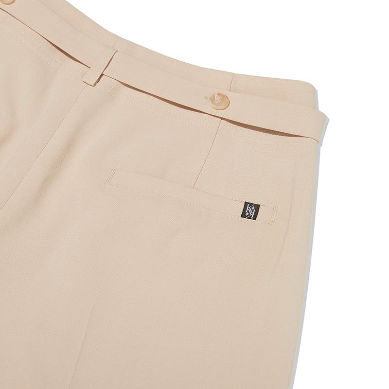 COLLECTION BELT POINT TWO TUCK PANTS [BEIGE]