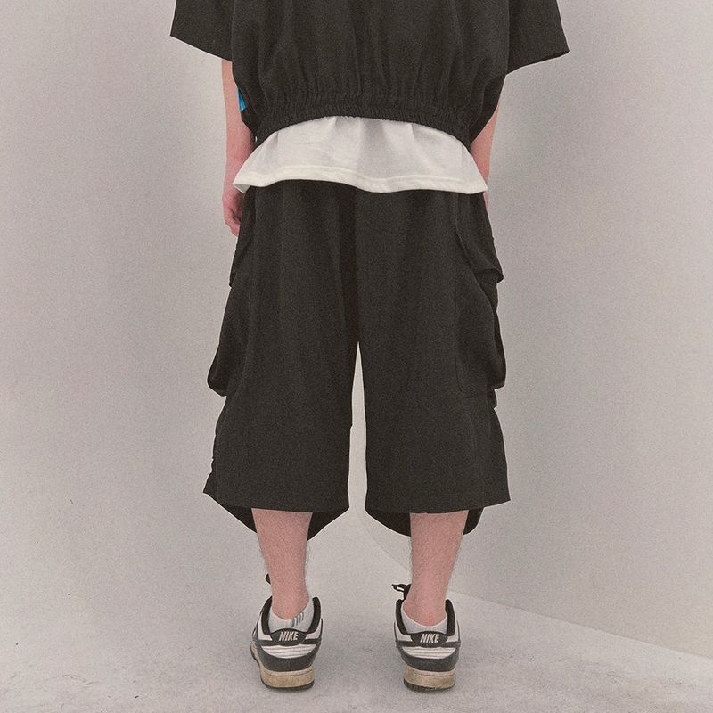street shape capri shorts_black