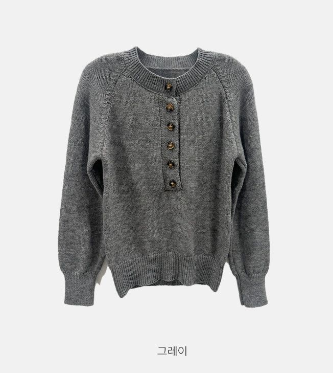 Uni Big Button Knit