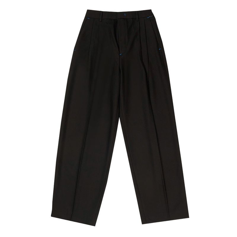 23 TWO TUCK BANDING SLACKS BLACK