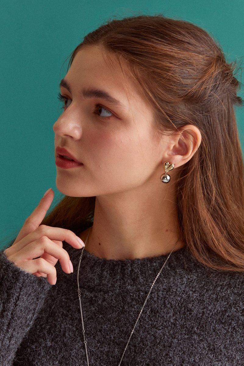 My heart combi earring