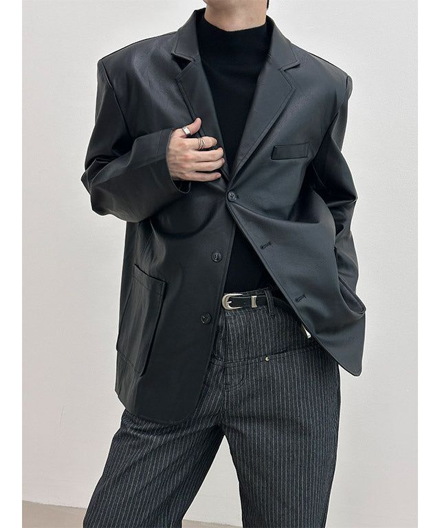 LAURANT（ロラン）の「[F/W] Leather aging overfit blazer(2color)（Jackets/Outerwear）」