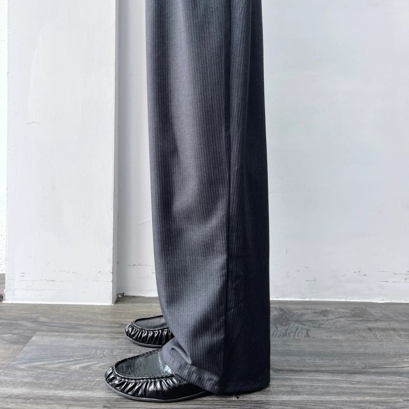 Curved Draped Suiting Trousers