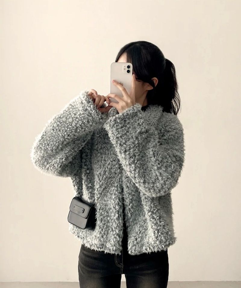 Cyan collar neck popgle short jacket