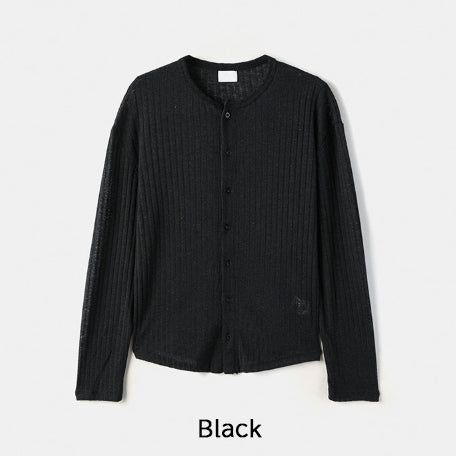 Rogen Ribbed Linen Button Cardigan