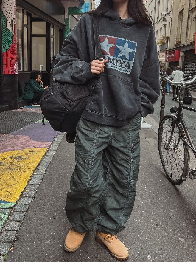 Piper shirring nylon jogger pants