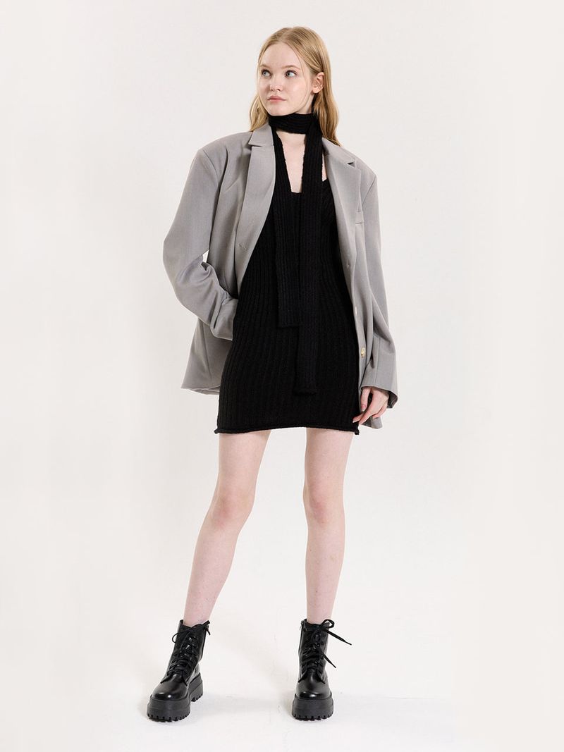 KNIT MUFFLER DRESS