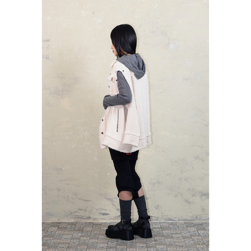 SLEEVE-OFF TWEED JACKET