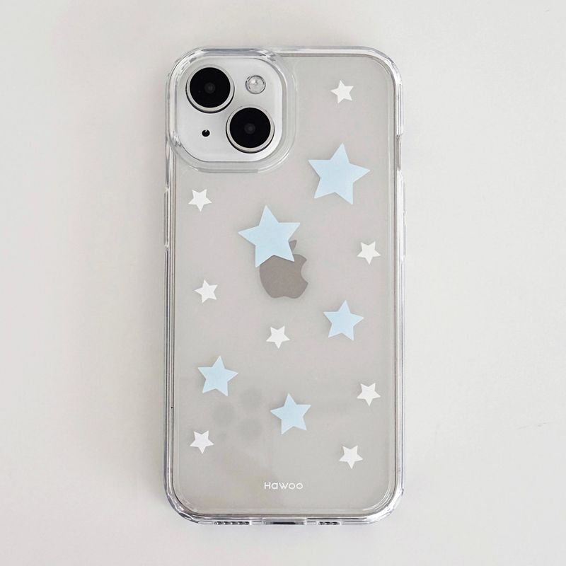 pastel star jelly hard case (blue)