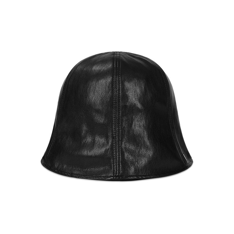 VZ Stud Vegan Leather Tulip Hat / Black