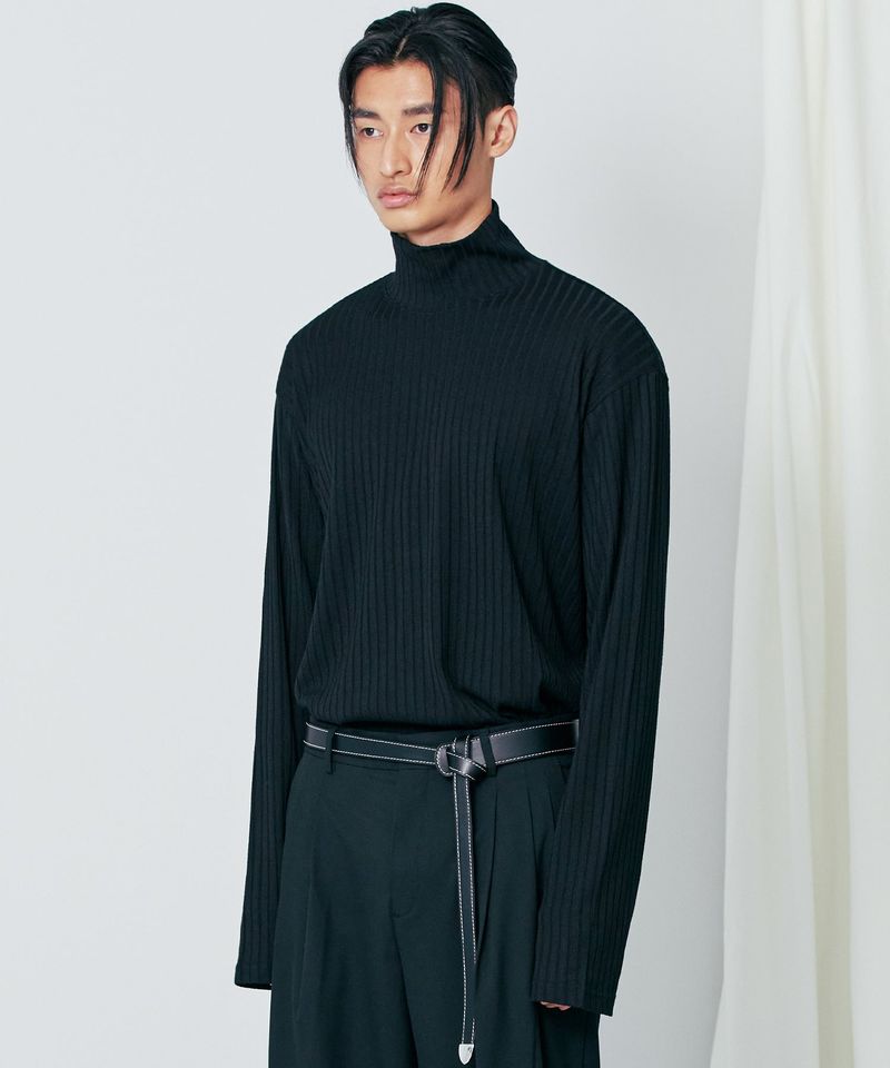 harris silky turtle neck long sleeve black