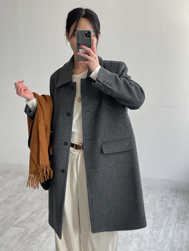 INCHANT ME（インチャントミー）の「[Merino wool 90%] Stitched collar half coat（Jackets/Outerwear）」