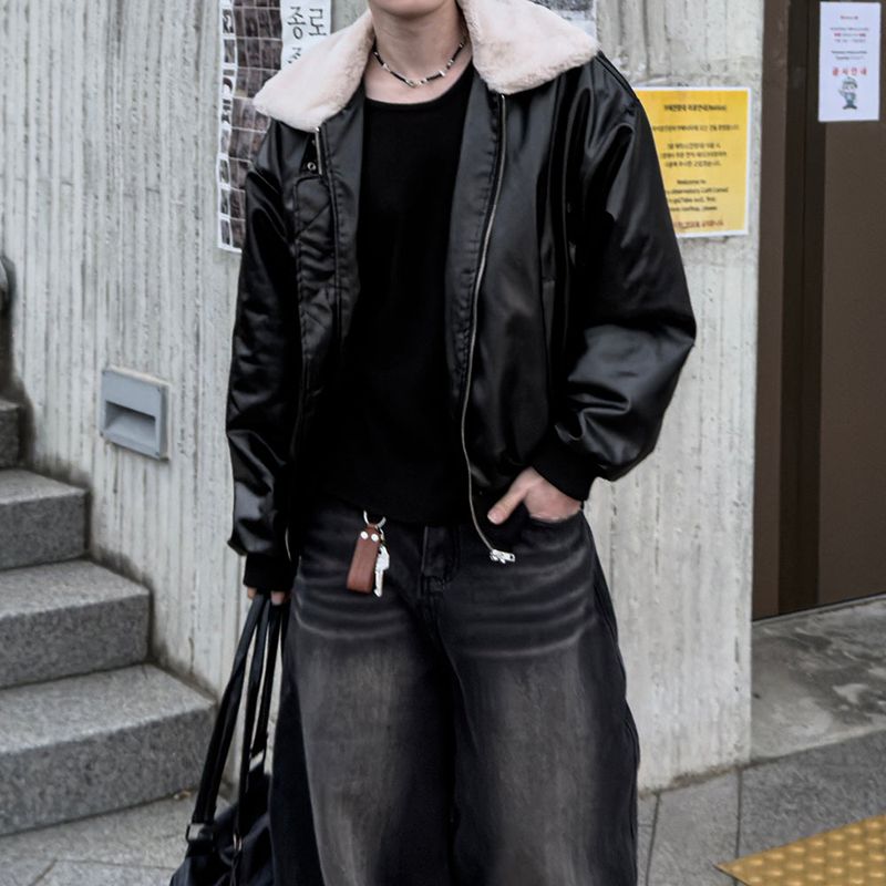 Sker leather aviator mustang jumper