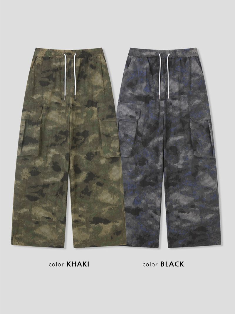 Camo Rip Nylon Cargo Pants