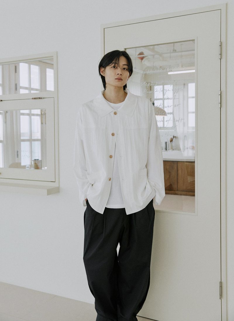 unisex duffle jacket white