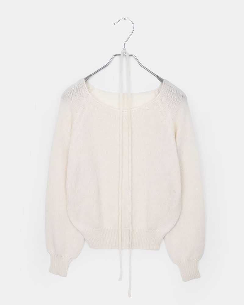 Oro Strap Knit Round-neck Wool Sweater
