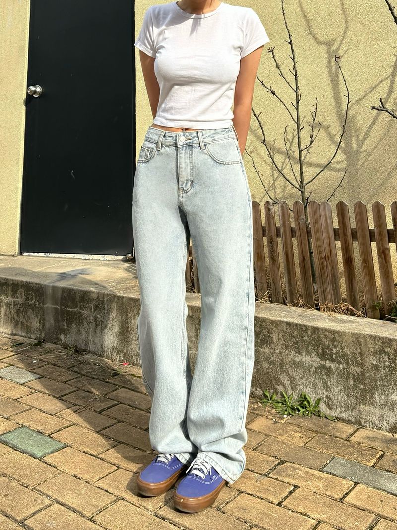 CLASSIC LOOK SEMI WIDE DENIM PANTS code 18101