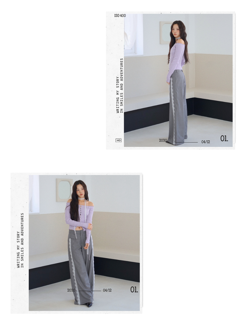 side lace wide slacks
