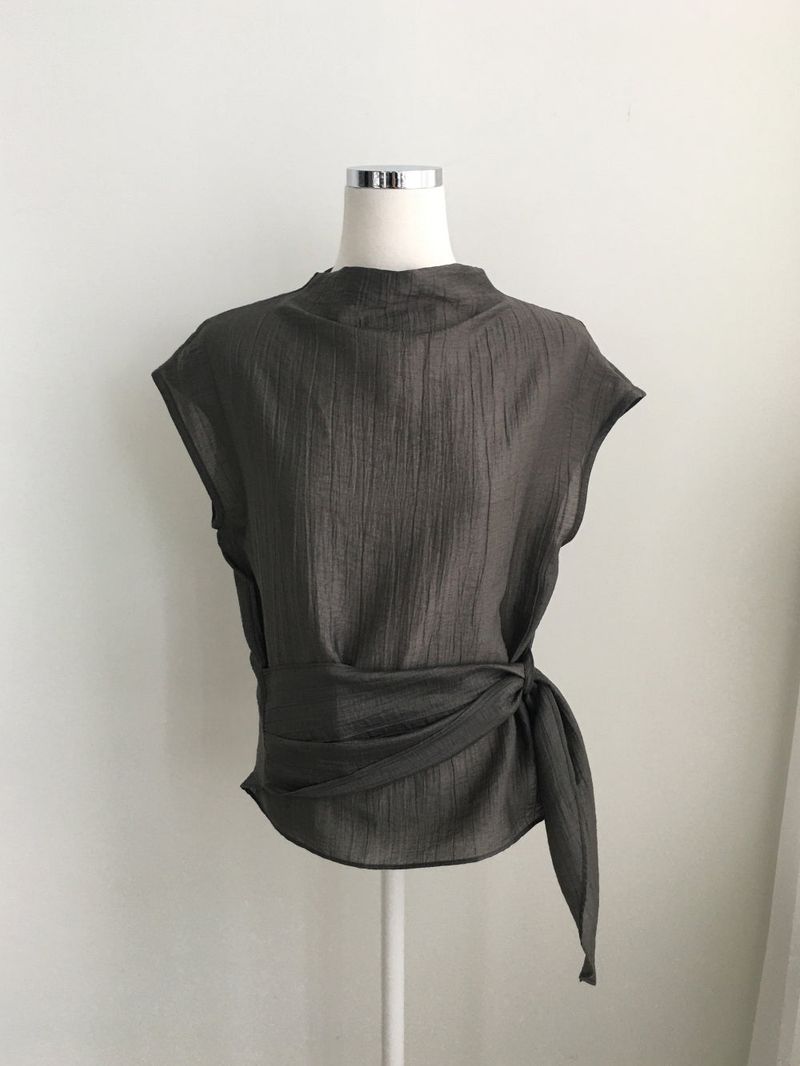 Moss wrap blouse