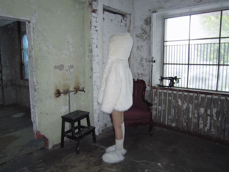Hoodie fox fur-JK (White)