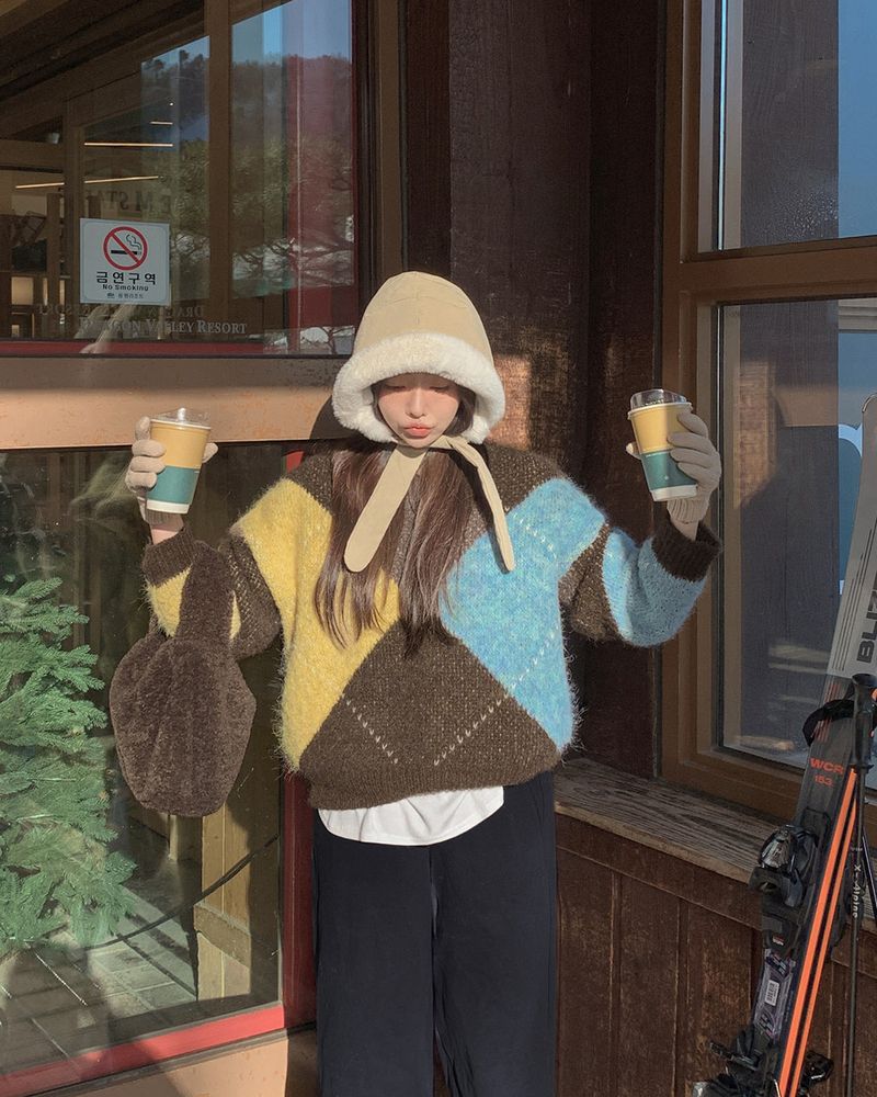 MAYBINS(メイビンス)の「Wool argyle knit(Tops)」
