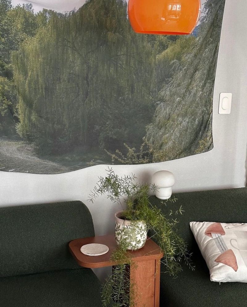 Willow scene fabric poster