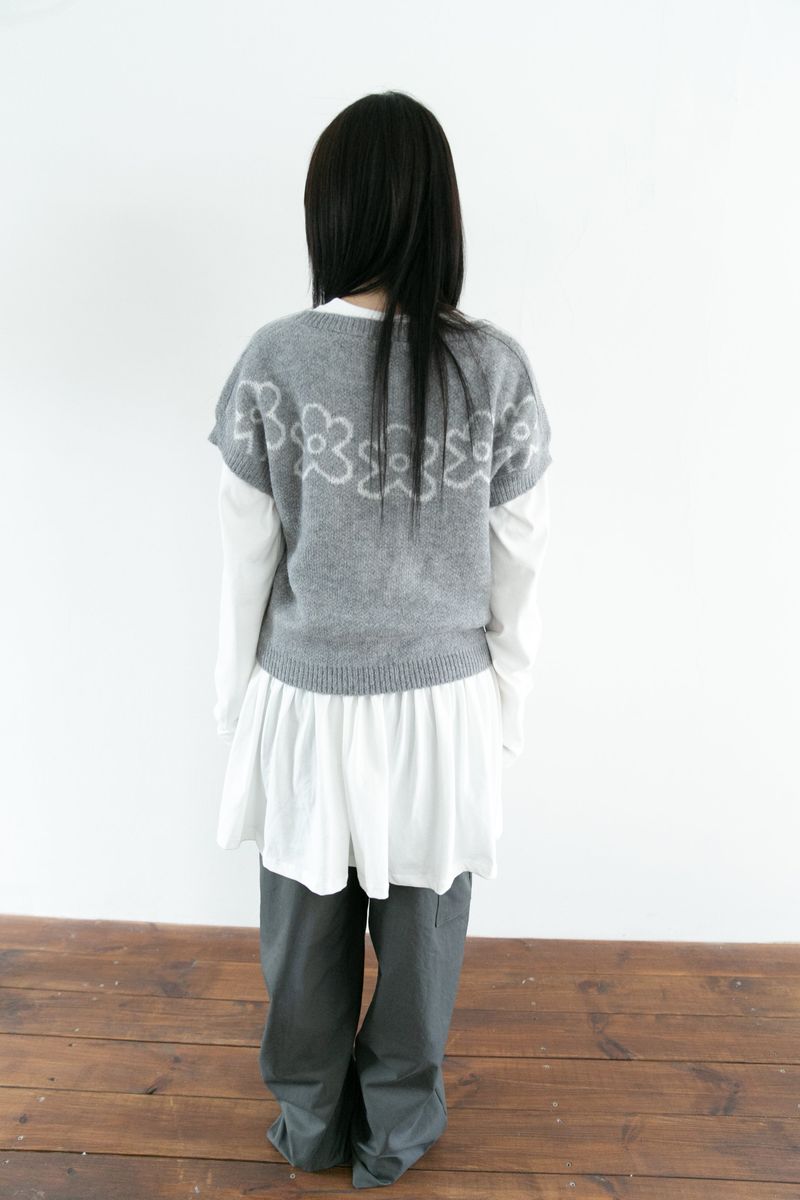 shirring layered cotton ops(3colors)