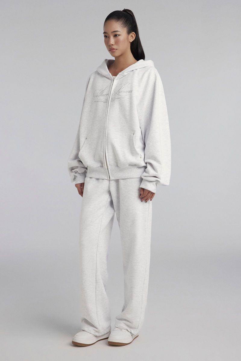 Sheer Romance Relaxed Sweatpants, Gray