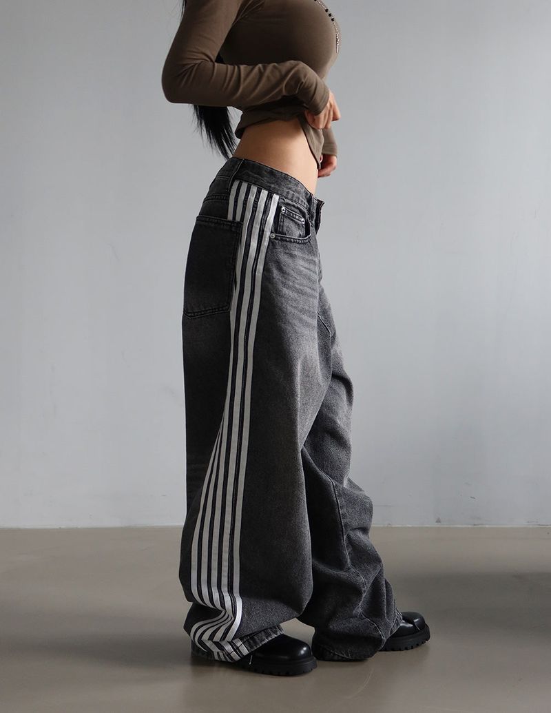 [UNISEX] Five track wide jeans