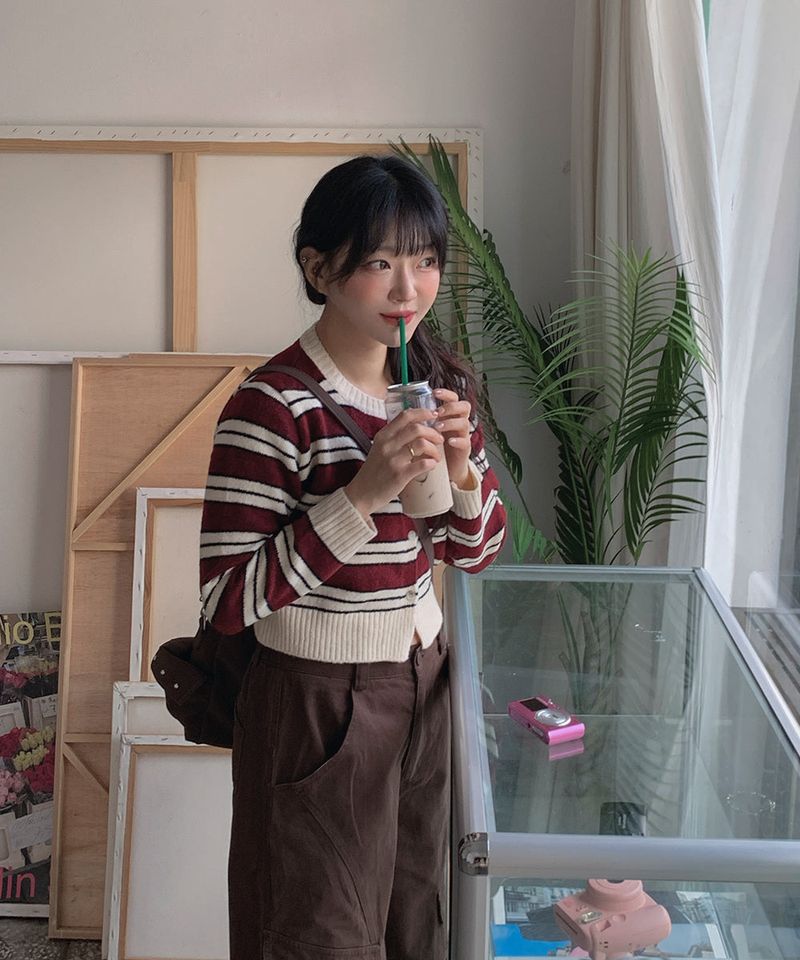 Mode Stripe Cardigan