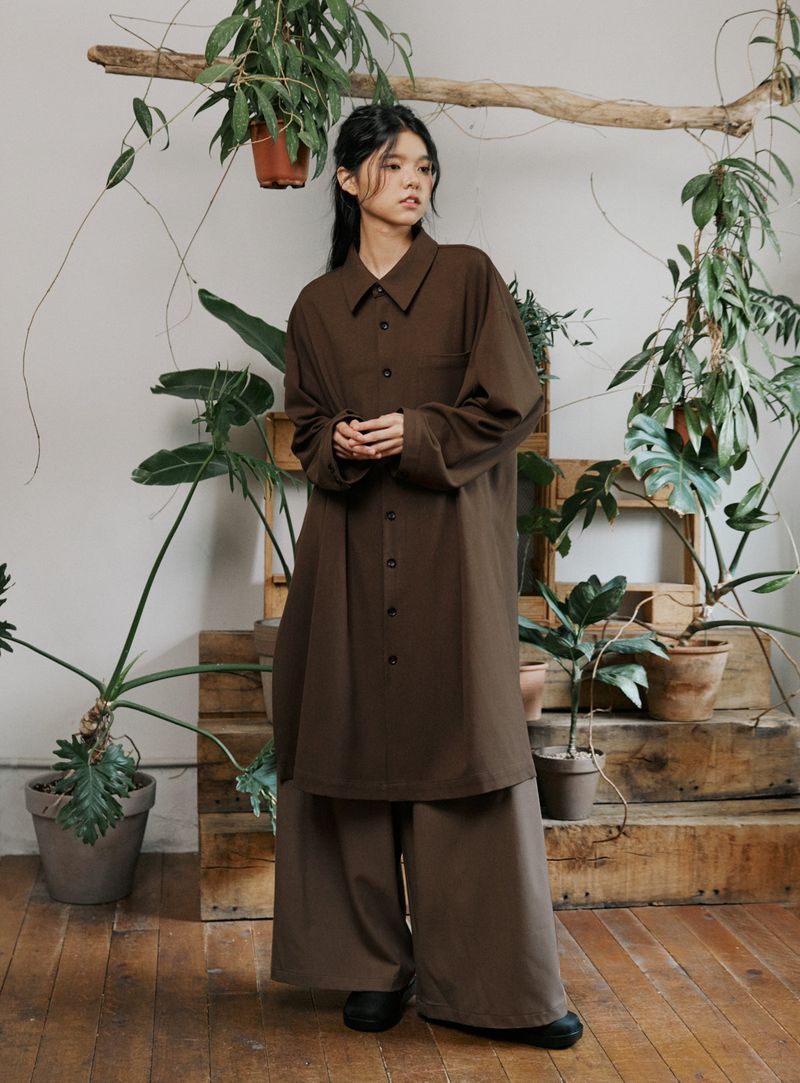 unisex jungle long shirts brown