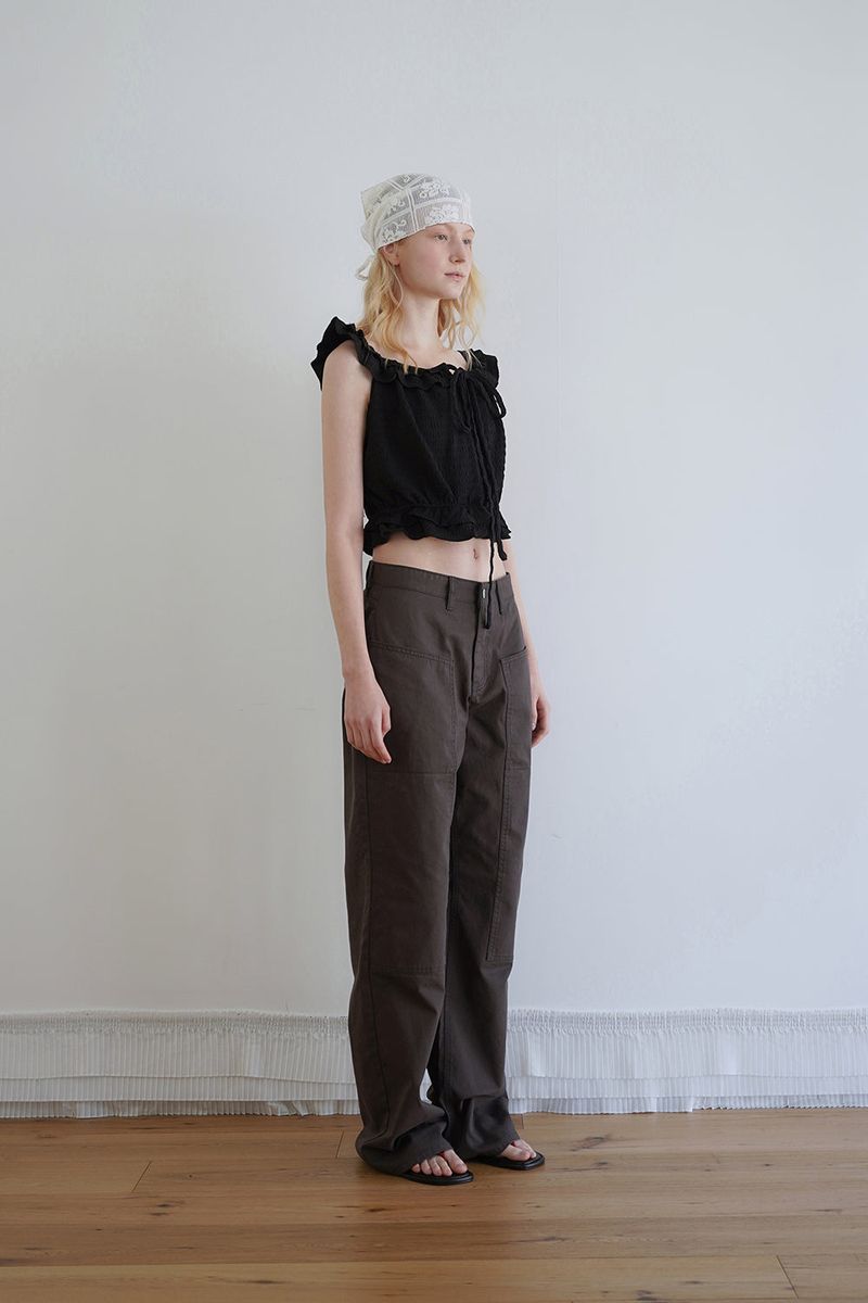 Pure frill blouse_black