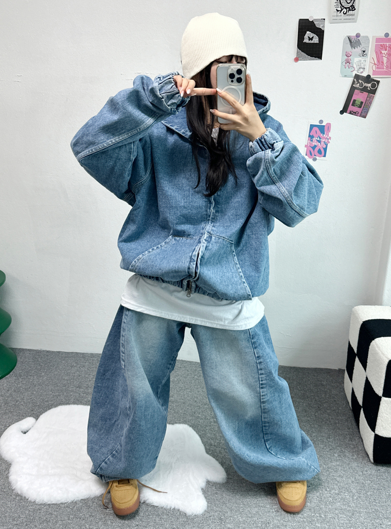 RIVET SNAP BALLOON DENIM🩵🤎🖤 - 3 COLORS, 2 SIZES