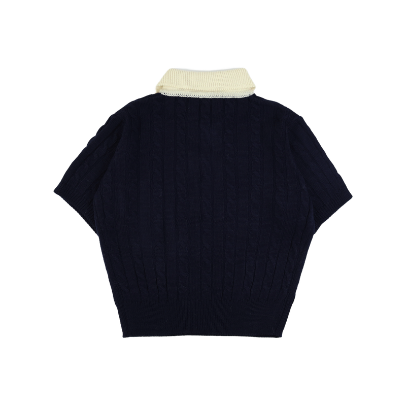 PREPPY COLLAR HALF KNIT