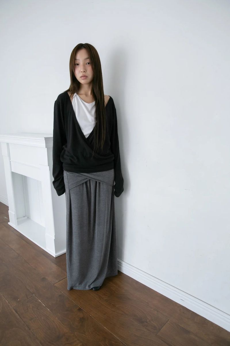 cross wrap banding skirt(2colors)