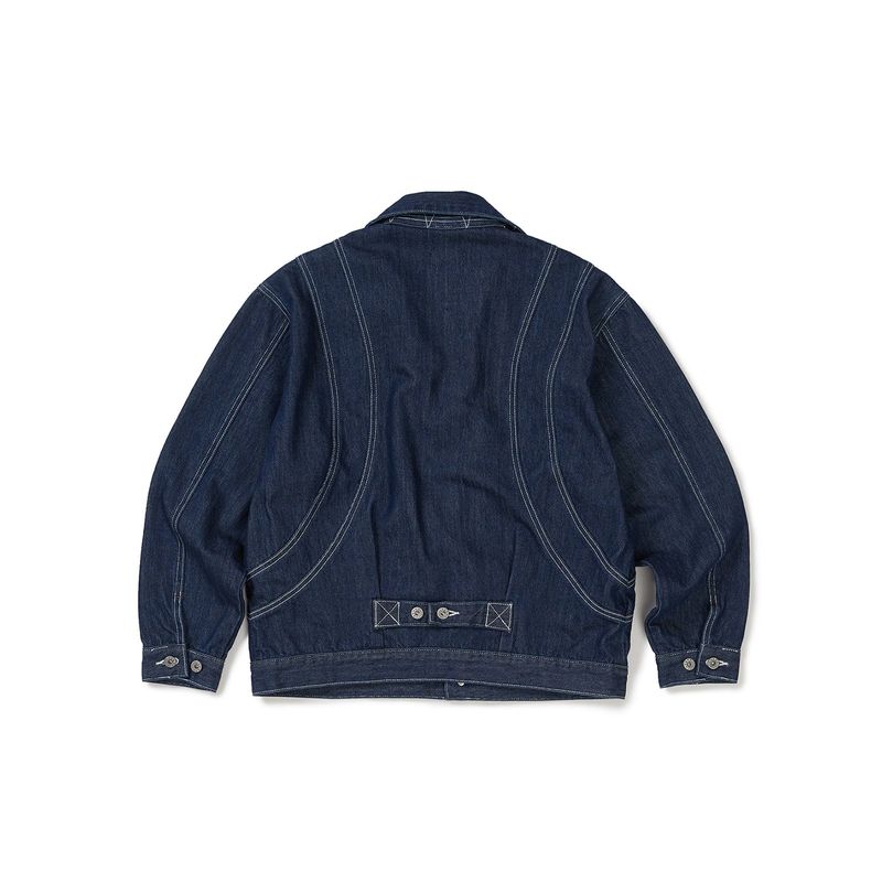 Arc panel denim blouson / Indigo