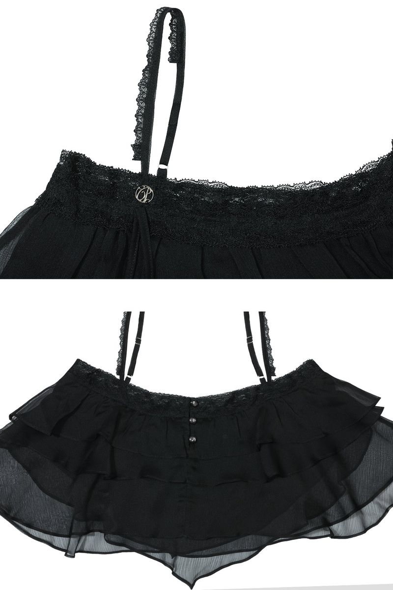 MERMAID FRILL TOP black