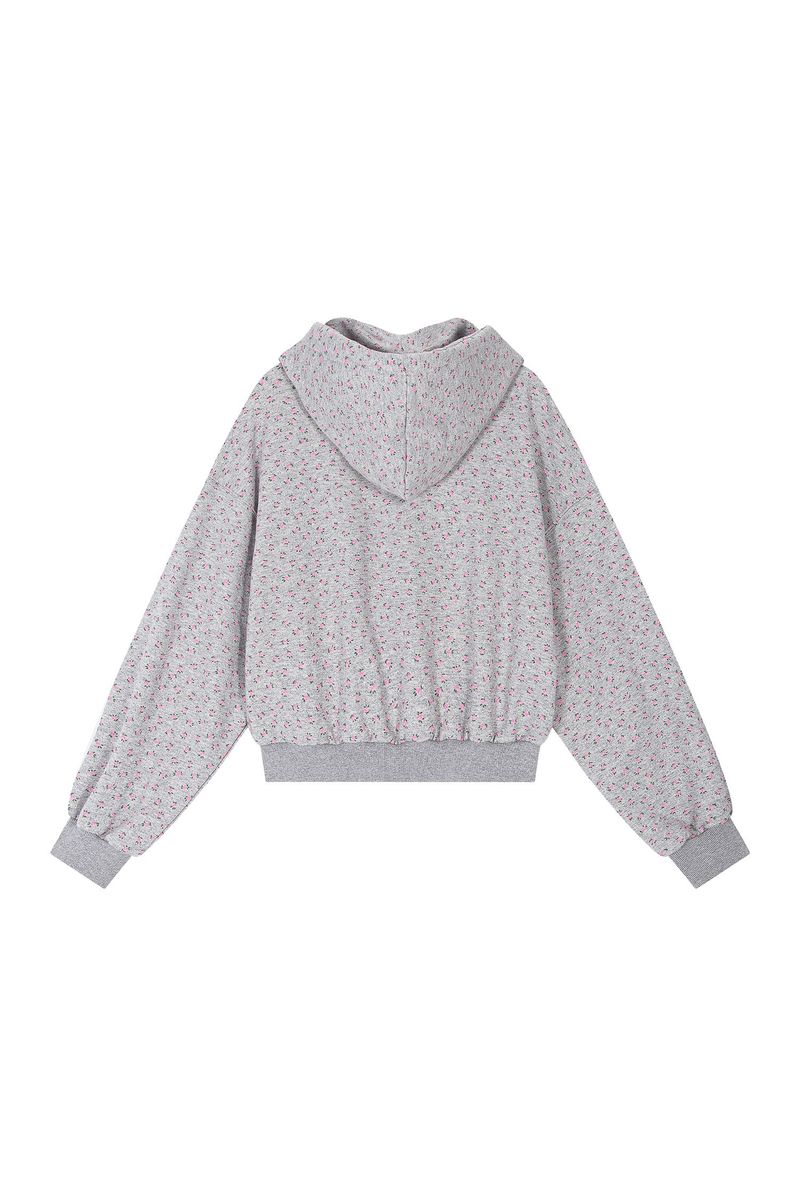 Lace Hood Zip Up [Gray]