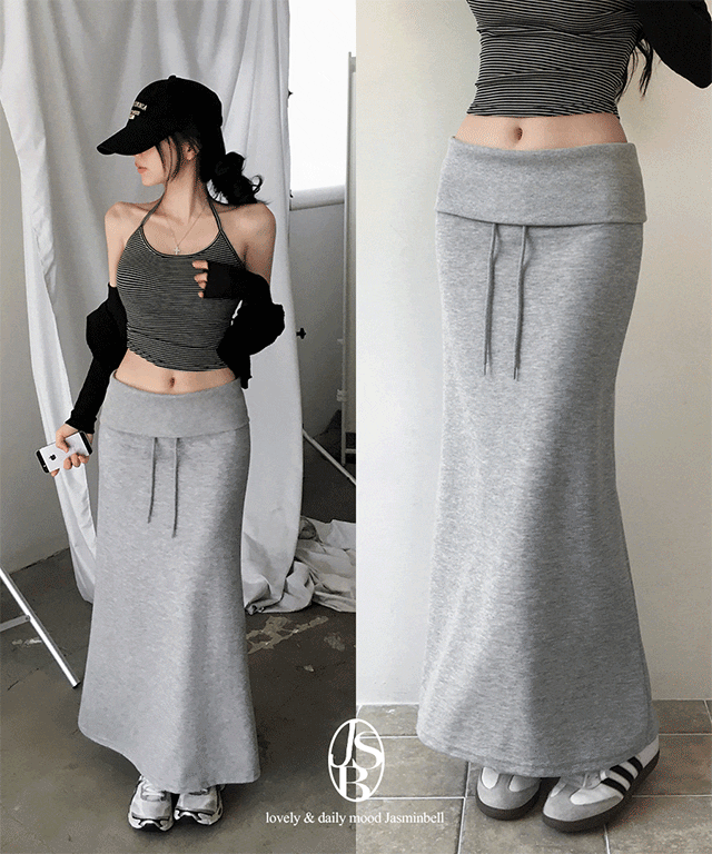 JASMINBELL(ジャスミンベル)の「Fuzz Folding Banded Maxi Skirt(Skirts)」