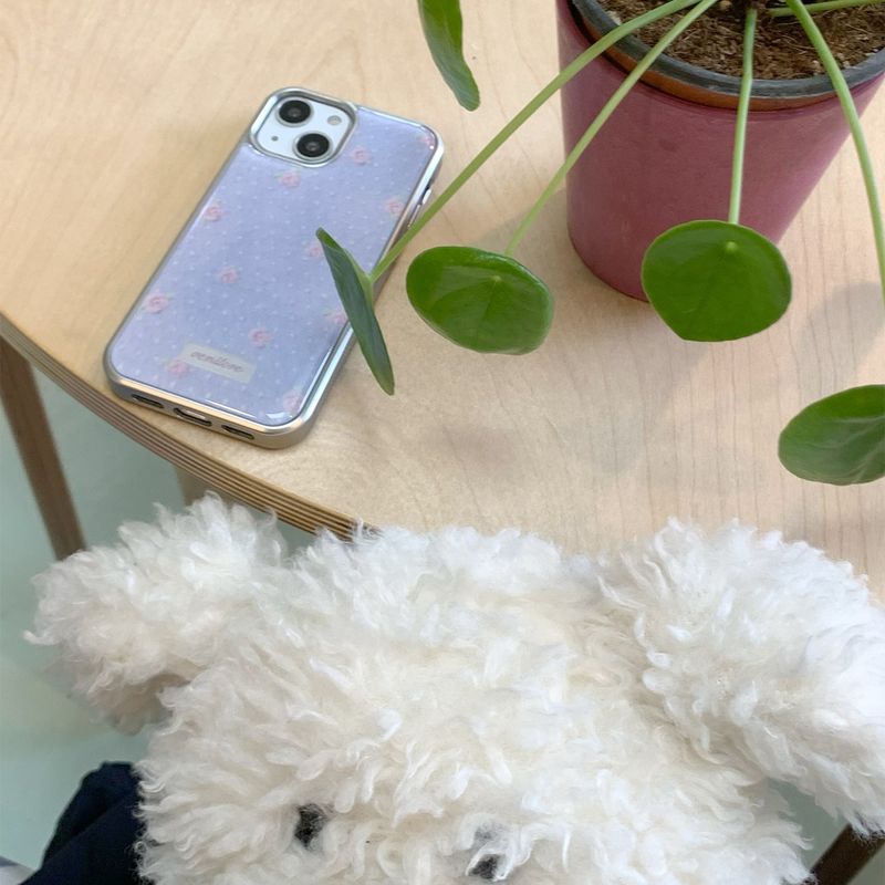 [MADE][Glass Silver Bumper Case] Soft Angora Knit Case