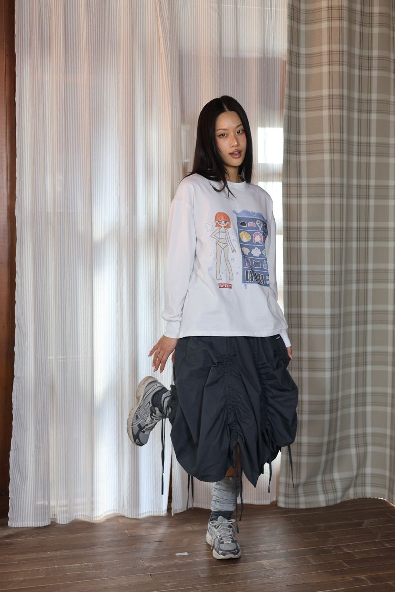  drawn ruffle skirt_charcoal